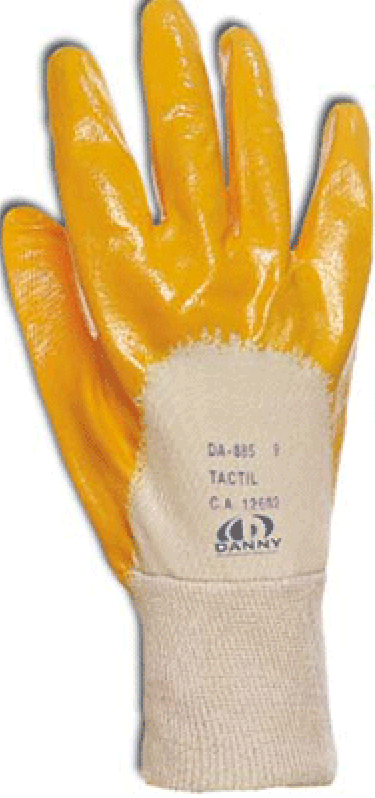 Luva Emborrachada (Malha tricotada) Revestimento Nitrílico Amarela