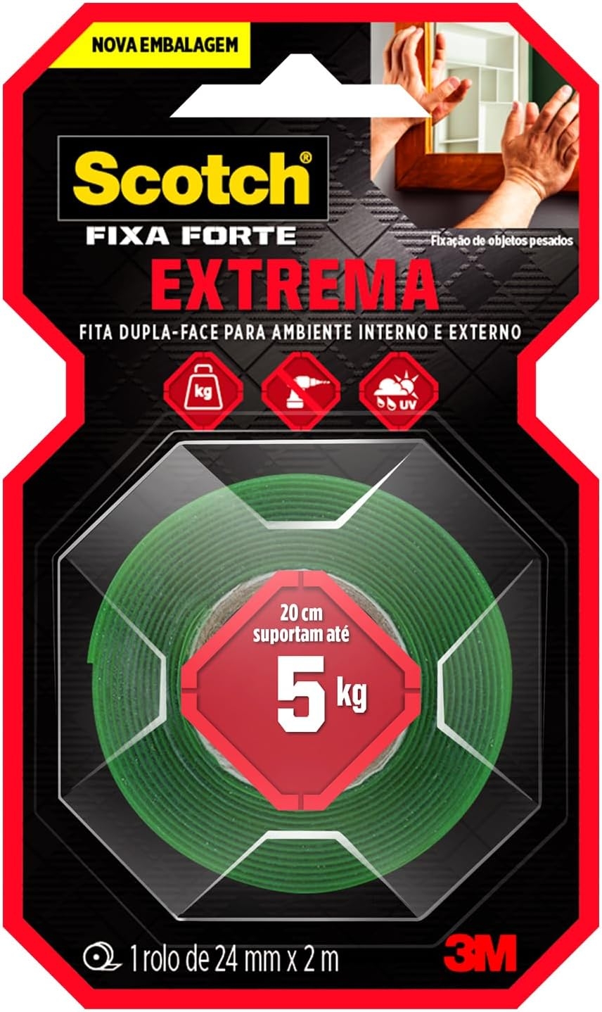 Fita | Dupla Face | 3M | Fixa Forte Extreme | 24mmx1,5m