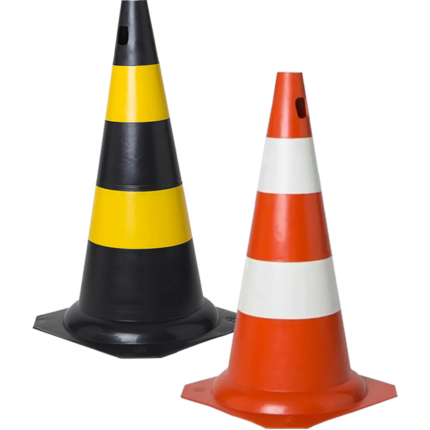 Cone de Sinalização PVC Rígido 50 cm ou 75 cm