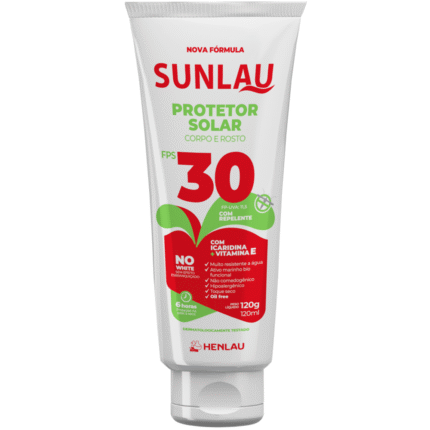 Protetor Solar Henlau Sunlau FPS 30 com Repelente de Insetos