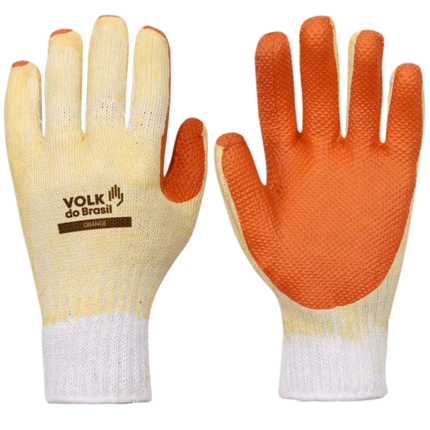 Luva Tricotada C/ Revestimento em Látex Vulcanizado Volk Orange - CA 21367