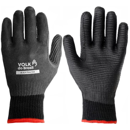 Luva Tricotada C/ Revestimento em Látex Vulcanizado Volk Black Tractor - CA 37981