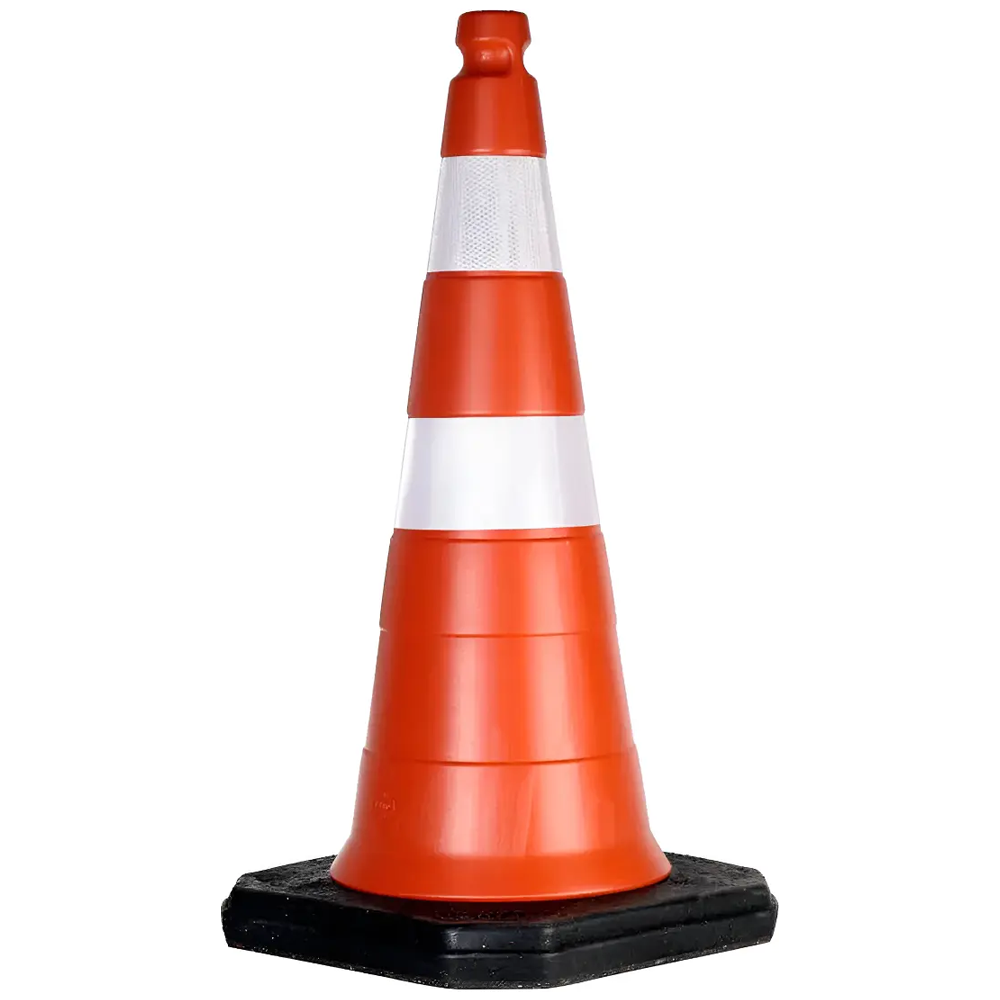 cone pl4060 75cm faixa refletiva base